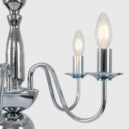 ValueLights Gothica 5 Way Silver Ceiling Light Chandelier - thumbnail 4
