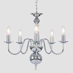 ValueLights Gothica 5 Way Silver Ceiling Light Chandelier - thumbnail 3