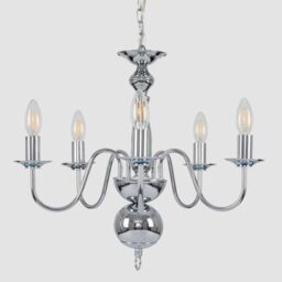 ValueLights Gothica 5 Way Silver Ceiling Light Chandelier - thumbnail 2