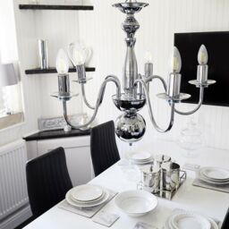 ValueLights Gothica 5 Way Silver Ceiling Light Chandelier - thumbnail 5