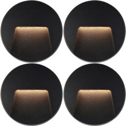 Loops 4 PACK Round Outdoor IP65 Pathway Guide Light - Indirect CCT LED - Black ABS - thumbnail 1