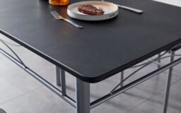 MCC Direct Dining table & 4 chairs Wooden Table Set with Metal Frame Silvia in Black - thumbnail 4