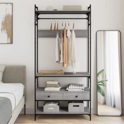 Berkfield Home Wardrobe with Drawers Grey Sonoma 89x39x184.5 cm Engineered Wood - thumbnail 1