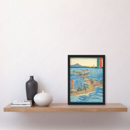 Artery8 Bonito Fishing at Sea Tosa Province Utagawa Hiroshige Japan Woodblock Artwork Framed Wall Art Print A4 in Black - thumbnail 2