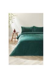Dyzi Single Size Chevron Fleece Ultra Soft Duvet Cover Set Warm Bedding in Green - thumbnail 2