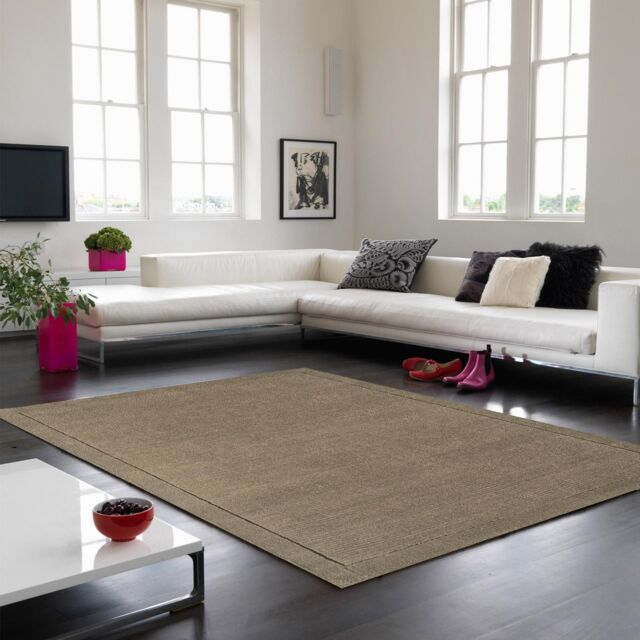 The Rug Shop UK Handmade Luxurious Modern Plain Wool Easy To Clean Area Rug in Beige - Size: 160 cm x 230 cm - image 1