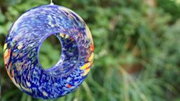 Sienna Glass Hanging Bird Feeder Blue - thumbnail 1