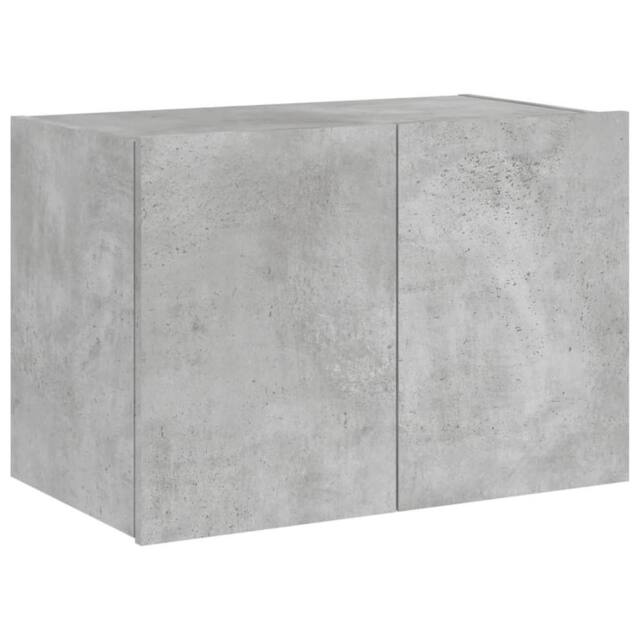 Berkfield Home TV Wall Cabinet with LED Lights Concrete Grey 60x35x41 cm - Size: 60 x 35 x 41 cm - image 1