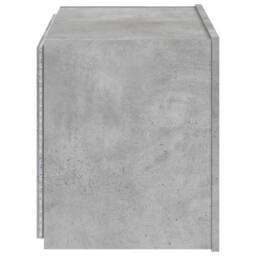 Berkfield Home TV Wall Cabinet with LED Lights Concrete Grey 60x35x41 cm - Size: 60 x 35 x 41 cm - thumbnail 9