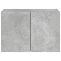 Berkfield Home TV Wall Cabinet with LED Lights Concrete Grey 60x35x41 cm - Size: 60 x 35 x 41 cm - thumbnail 8