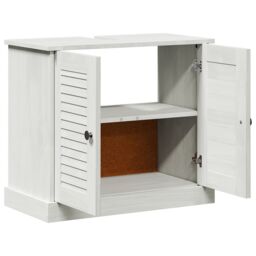 "Berkfield Home Sink Cabinet ""VIGO"" with Doors, 67.5x34x59 cm, made from solid pine wood in White - Size: 67.5x34x59 cm" - thumbnail 5