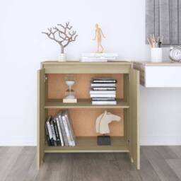Berkfield Home Sideboard Sonoma Oak 70x41x75 cm Engineered Wood in Beige - Size: 70 x 41 x 75 cm - thumbnail 3