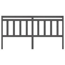 Berkfield Home Bed Headboard Grey 186x4x100 cm Solid Wood Pine - Size: 186 x 4 x 100 cm - thumbnail 3