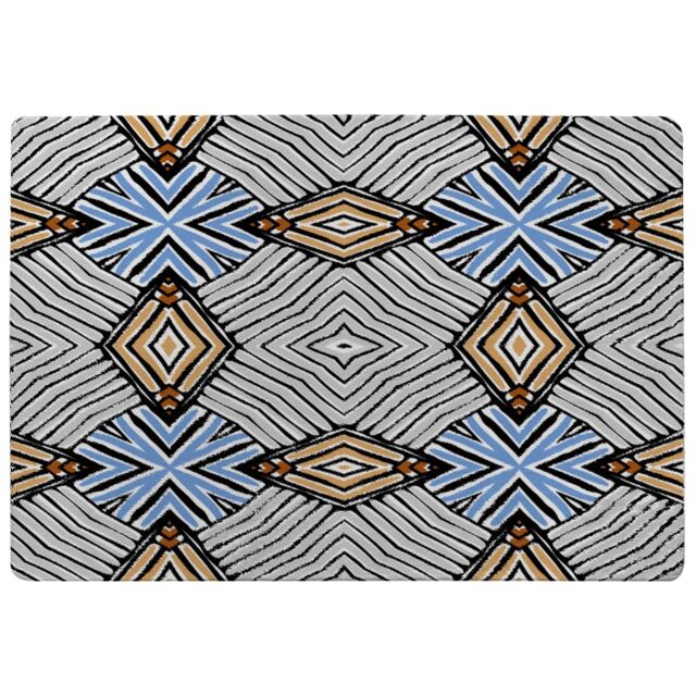 Benjamin Tate Design Abstract Geometric Roughly Hatched Shapes Rug in Natural - Size: Large - image 1