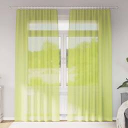 Berkfield Home Voile Curtains with Rod Pockets 2 pcs Apple Green - thumbnail 2