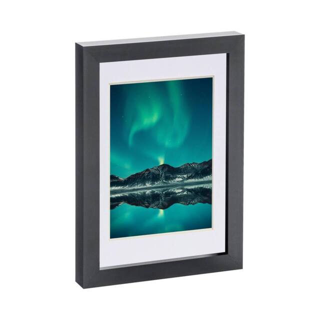 "Nicola Spring Photo Frame with 4"" x 6"" Mount - A5 (6"" x 8"") - White Mount in Black" - image 1