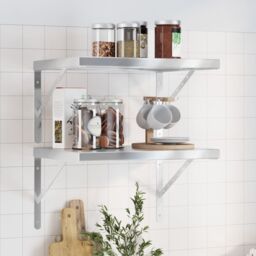 Berkfield Home Wall Shelves 2 pcs 50x40 cm Silver Stainless Steel
