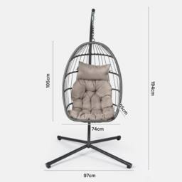 Kelvenix Garden Furniture Patio Seat Hammock grey - Size: 0.6m2 - thumbnail 2