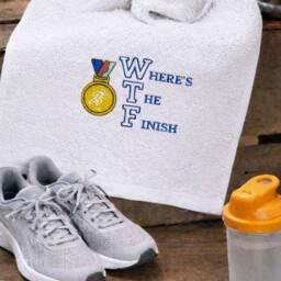 Duncan Stewart Running Sports Towel Wheres The Finish in White