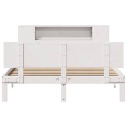 Berkfield Home Decorative Bookcase Bed without Mattress White 140x190cm Solid Wo - Size: 140x190 cm - thumbnail 4