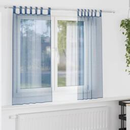 Berkfield Home Voile Curtains with Loops 2 pcs Royal Blue 140x175 cm - thumbnail 2