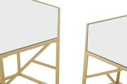 Orsina Luxe Set Of 2 Hexagonal Side Tables, Champagne Finish Tables, Decorative Tables, Settee Side Nesting Tables in Gold - thumbnail 4