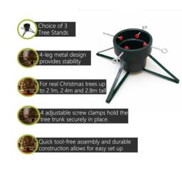 Pegdev Christmas Tree Stand with 4 Legs 4 Screw Clamps Water Tank Up to 2.8m in Green - thumbnail 2