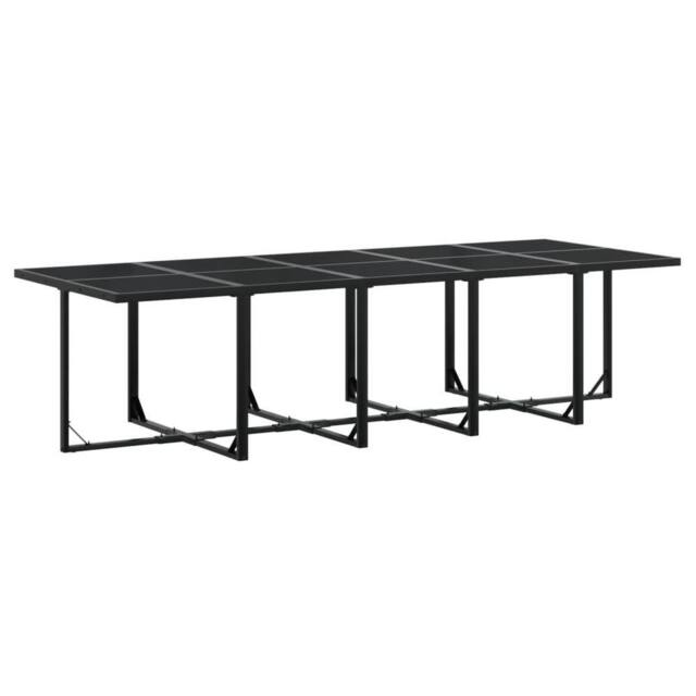 Berkfield Home Beautiful 11 Piece Garden Dining Set Black Poly Rattan - image 1