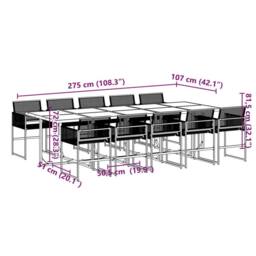 Berkfield Home Beautiful 11 Piece Garden Dining Set Black Poly Rattan - thumbnail 9