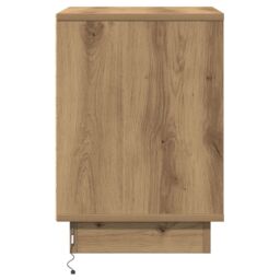 Berkfield Home Bedside Cabinet with LED Lights Artisan Oak 39x34.5x50 cm - thumbnail 7