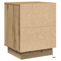 Berkfield Home Bedside Cabinet with LED Lights Artisan Oak 39x34.5x50 cm - thumbnail 8