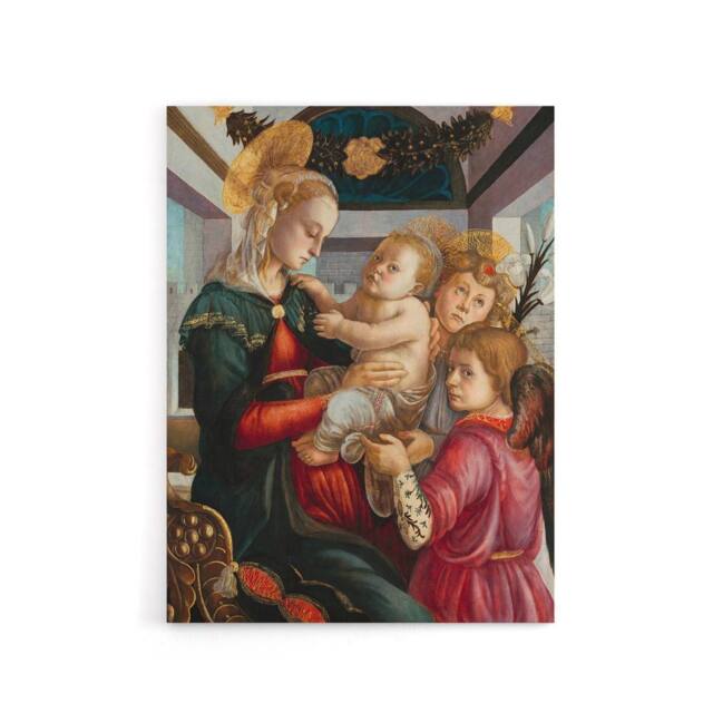 "Artery8 Madonna & Child with Angels Botticelli Vintage Canvas Wall Art - Size: W18"" x H24""" - image 1