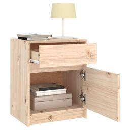 Berkfield Home Bedside Cabinet 40x31x50 cm Solid Pinewood in Brown - Size: 40 x 31 x 50 cm - thumbnail 5