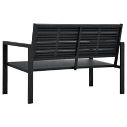 Berkfield Home Garden Bench 120 cm HDPE Black Wood Look - thumbnail 3