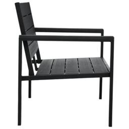 Berkfield Home Garden Bench 120 cm HDPE Black Wood Look - thumbnail 4