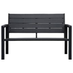 Berkfield Home Garden Bench 120 cm HDPE Black Wood Look - thumbnail 2