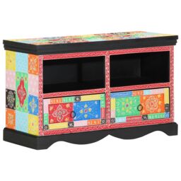 Berkfield Home Media Storage Cabinets & Racks Multicolour Wood Medium in Black - thumbnail 6