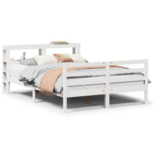 Berkfield Home Bed Frame with Headboard without Mattress 160x200 cm in White - image 1
