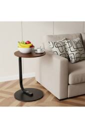 H&O Direct Metal Side Table with E1 MDF Tabletop in Walnut - thumbnail 1