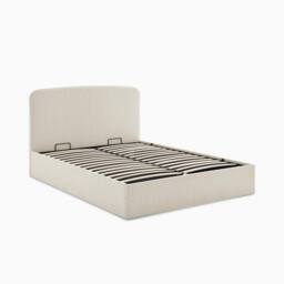 FurnitureboxUK Amelie Fabric Ottoman Bed Frame in Cream - Size: Double - thumbnail 5