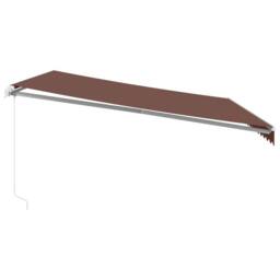 Berkfield Home Manual Retractable Awning with LED Brown 450x300 cm - thumbnail 5