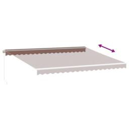 Berkfield Home Manual Retractable Awning with LED Brown 450x300 cm - thumbnail 6