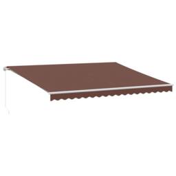 Berkfield Home Manual Retractable Awning with LED Brown 450x300 cm - thumbnail 2