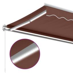 Berkfield Home Manual Retractable Awning with LED Brown 450x300 cm - thumbnail 9