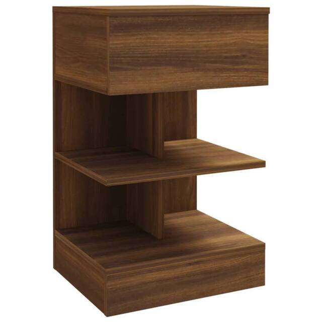 Berkfield Home Bedside Cabinet Brown Oak 40x35x65 cm Engineered Wood - Size: 40 x 35 x 65 cm - image 1