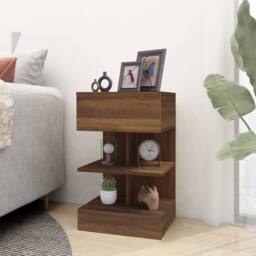 Berkfield Home Bedside Cabinet Brown Oak 40x35x65 cm Engineered Wood - Size: 40 x 35 x 65 cm - thumbnail 7