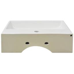 Berkfield Home Basin with Faucet Hole Ceramic White 51.5x38.5x15 cm - thumbnail 4