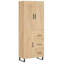 Berkfield Home Highboard Sonoma Oak 69.5x34x180 cm Engineered Wood in Brown - thumbnail 2