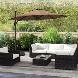 Costway Round Outdoor Patio Umbrella 294 x 248 cm Cantilever Umbrella in Brown - thumbnail 9