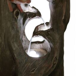 Primrose Squirrel Tree Water Feature Cascade Natural Wood Effect Garden in Stone - thumbnail 4